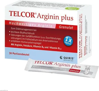 Produktbild von TELCOR Arginin plus Pulver für Lebenskraft und Vitalität bis ins hohe Alter, 30 St. Beutel