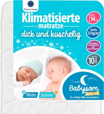 Produktbild von Babysom - Babymatratze | 60x120x14 cm | Kindermatratze Sommer/Winter