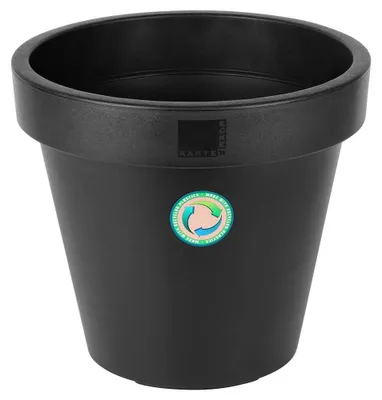 Obrázok produktu pre Kvetináč do záhrady – Okrúhly plastový kvetináč – 39 cm – Čierna farba