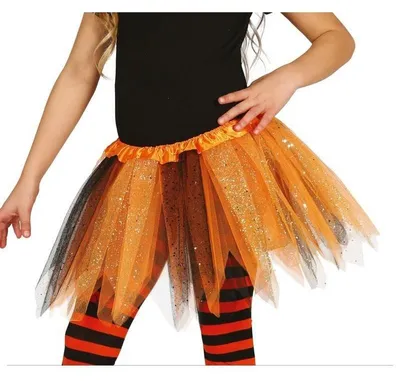 Produktbild von Tutu mit Glitter für Mädchen schwarz-orange - Einheitsgröße