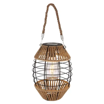 Produktbild von LED Solarlaterne, Metall Hanf, stehend hängend, H 40,5 cm