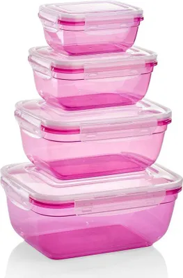 Image de Ensemble de 4 boîtes de conservation Famanu : 0,4 l, 0,8 l, 1,4 l et 2,3 l, de couleurs variées