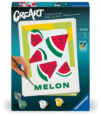Obrázek produktu pro Ravensburger CreArt Malování podle čísel, pro dospělé, 18 x 24 cm, Meloun, relaxační činnost