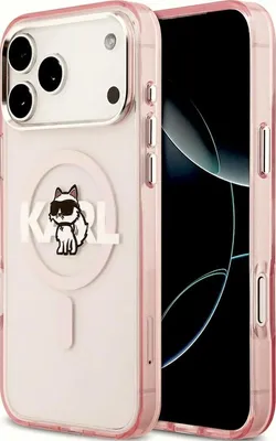 Obrázok produktu pre Puzdro KARL LAGERFELD vhodné pre IPHONE 17 Pro Max kompatibilné s MagSafe KLHMP17XHGCHGKBP (IML Choupette Sketch Logo) ružové