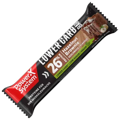 Produktbild von Power System Lower Carb Proteinriegel vegan Hazelnut Brownie 26% Eiweiß