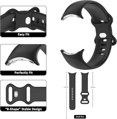 Produktbild von Pro Google Pixel Watch 1 + 2 Watch TPU Silikonový řemínek Velikost S Dámské rameno Band Sport Nové