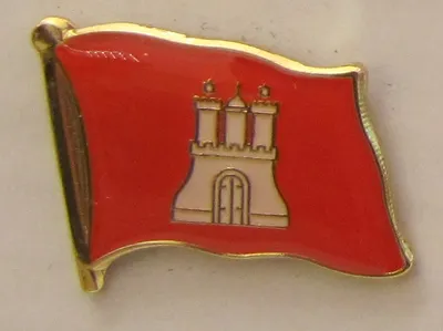 Produktbild von Pin Anstecker Flagge Fahne Hamburg Stadtflagge Flaggenpin Button Badge Flaggen Clip Anstecknadel
