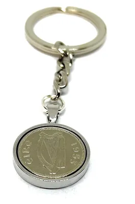 Produktbild von Schlüsselanhänger aus Vintage Threepence Münze für 80. Geburtstag