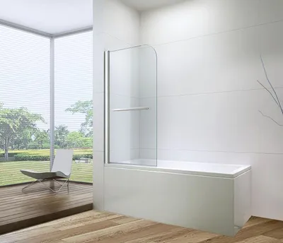 Produktbild von BuyLando 120x140 cm Badewannenaufsatz – Modernes Badewannenabtrennung aus ESG-Echtglas
