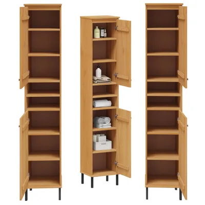 Produktbild von Badezimmer Hochschrank Kiefer massiv eichefarbig WILLOW-69