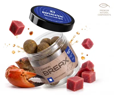 Obrázok produktu pre DELPHIN BreaX MonstaFISH, vyvážené boilies, Monsterkraba-Tun, 100 g, 1 ks, 101007193, Obrázok generovaný UI