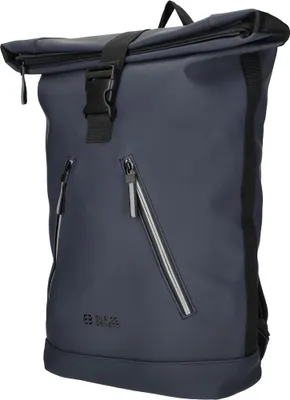 Produktbild von Großer Damen Herren Roll up Rucksack Plane Tasche Fahrradrucksack Kurier Rollup Bag Blau