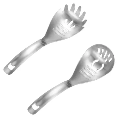 2er Set 5-in-1 Kochlöffel aus Edelstahl, 23,5 cm
