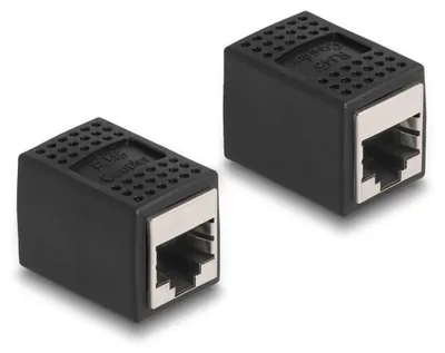 Productafbeelding van Delock adapter, RJ45-connector naar RJ45-connector, Cat.6A, zwart