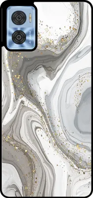 Produktbild von Smartphonica Handytasche passend für Motorola Moto E22 / E22i mit Marmordruck - TPU Rückabdeckung Fall Marmor Design - Silber