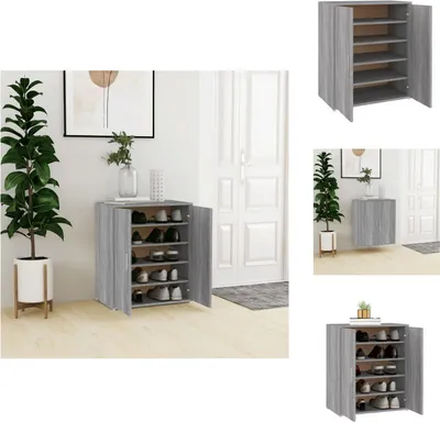 Immagine prodotto di vidaXL Scarpiera Grigio Sonoma 60x35x70 cm Materiale a base di legno - Scarpiere e armadietti