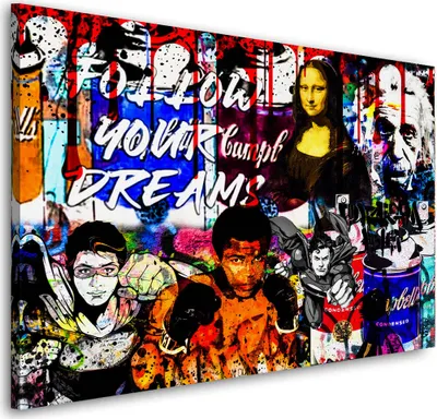 Produktbild von All Stars Style Pop Art Wandbild Leinwandbild Deko XL Kunst: 90x60x4cm