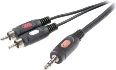 Produktbild von SpeaKa Professional SP-7869792 Cinch / Klinke Audio Anschlusskabel [2x Cinch-Stecker - 1x Klinkenstecker 3.5 mm] 10.00