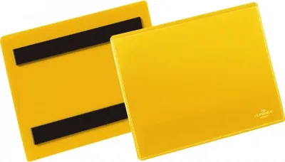 Produktbild von DURABLE Kennzeichnungstasche, magnetisch, gelb/transparent, 148x105mm, 50/VE