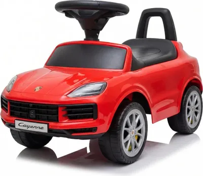 Zdjęcie produktu dla Samochód na pedały Porsche Cayenne (1–3 lata) – oficjalna licencja, z klaksonem, schowkiem i zabezpieczeniem przed przewróceniem – samochodzik dla dzieci – czerwony