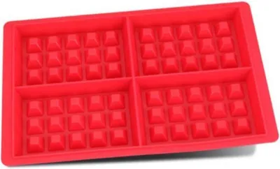 Produktbild von Waffelform aus Silikon | Küchenwerkzeug | 4 Waffeln | Rot