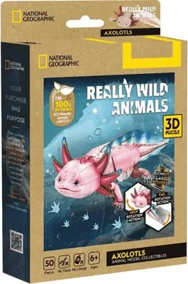 Obrázek produktu pro Puzzle 3D "Aksolotl" od National Geographic, 50 dílků - Cubic Fun