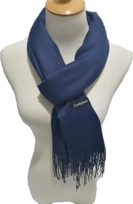 Produktbild von Blauer Kaschmirschal für Herren, 200 cm lang x 68 cm breit, neue Luxusmarke, einfarbig, Pashmin-Schals