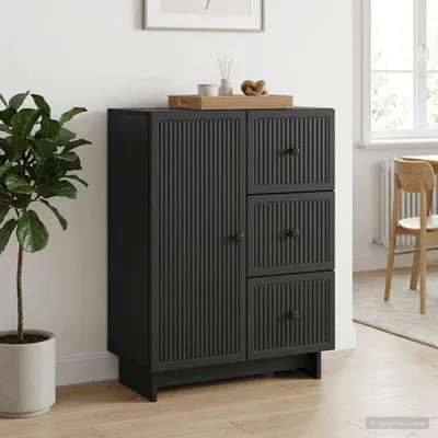 Obrázek produktu pro vidaXL Komoda černá 66 x 34,5 x 90 cm dřevotřísková deska