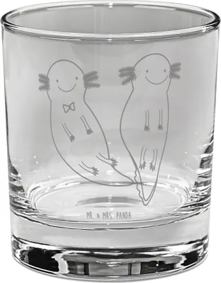 Produktbild von Mr. & Mrs. Panda Glas Axolotl Freundin - Transparent - Geschenk, Valentinstag, Longdrinkglas, Trinkglas, Tumbler, Große Liebe, Cocktailglas