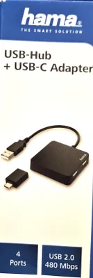 Produktbild von Hama 00054146, USB 2.0, USB 2.0, 480 Mbit/s, Schwarz, 0,15 m, USB