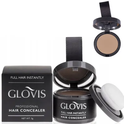 Produktbild von Glovis Haar Concealer DUNKELBLOND - Ansatzpuder Haarverdichtungspuder Ansatz kaschieren Bartauffüllung