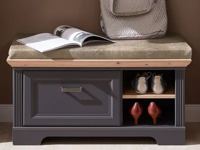 Image de Sitzbank >Jasmin< in Graphit - 93x49x41cm (BxHxT)