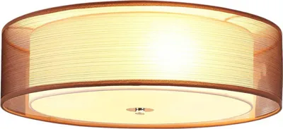Produktbild von Lindby Deckenlampe Tobia, braun, Textil, Ø 50 cm, E27