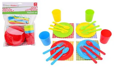 Immagine prodotto di Johntoy set di giocattoli da picnic in plastica da 24 pezzi per bambini