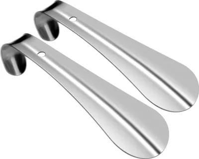 Produktbild von 2er Schuhlöffel Klein Metall 15cm Wandhalterung Reise Schuhanzieher