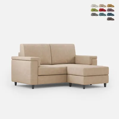 Produktbild von Modernes 2-Sitzer Sofa mit Pouf aus Stoff Marrak 120P - Beige