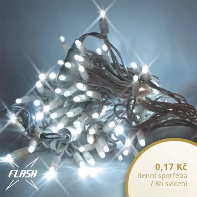 Image de Chaîne lumineuse à LED FLASH, 5 m, blanc glacé, 60 diodes, IP67