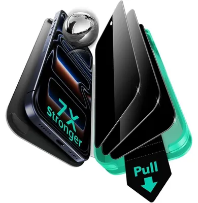 Obrázek produktu pro Ochranná fólie na obrazovku pro iPhone 17 Pro, s ochranou proti nahlížení, tvrzené sklo, 3 kusy