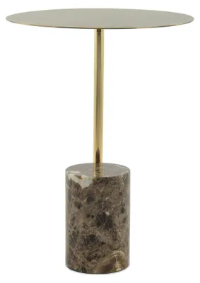 Imagen del producto de Mesa de centro Oscar en mármol marrón y acero