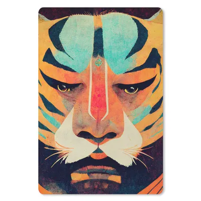Produktbild von MuchoWow® Mauspad Mousepad Tiger - Porträt - Abstrakt - Tiere - Kunst 40x60 cm - Mousepads - Maus Mat - Pad - Mausunterlage - Schreibtisch Accesoire