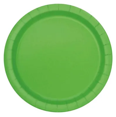 Produktbild von 16 Stück große grüne Einwegteller aus Pappe, ca. 22,8 cm Durchmesser
