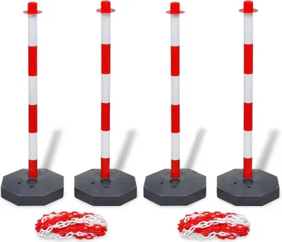 Produktbild von Set von 4 Absperrpfosten und 2 Kunststoff-Ketten von je 10 m