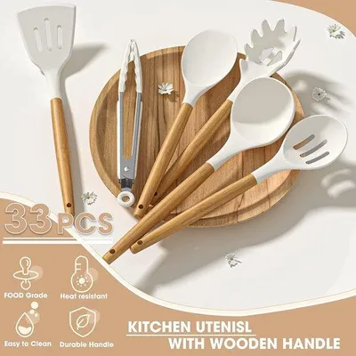 Immagine prodotto di Set di utensili da cucina in silicone, set di 33 pezzi