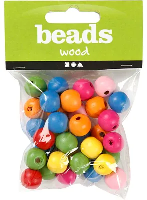 Image de Mélange de perles en bois 12mm, 40...