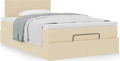 Produktbild von Hochwertig Ottoman-Bett mit Matratze Creme 120x200 cm Stoff 3311371