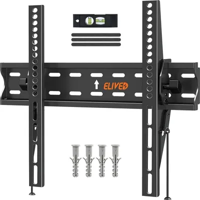 Image de Support TV mural Inclinable pour écrans plats et incurvés de 26 à 60 pouces jusqu'à 45kg VESA 400x400mm