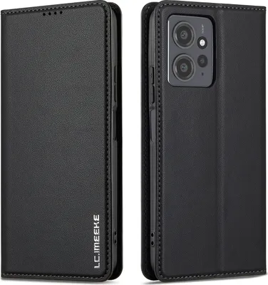 Obrázek produktu pro Magnetické flipové kožené pouzdro pro Xiaomi Redmi Note 12 4G, s přihrádkou na karty a funkcí stojánku Černá