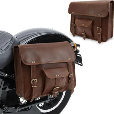Immagine prodotto di Coppia di borse da moto / Borsa vintage # SV7 12 l marrone