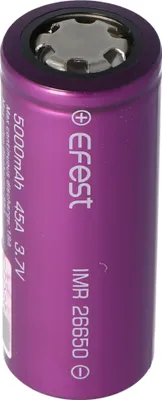 Produktbild von Efest Purple IMR26650 5000mAh, 3,6V - 3,7V Li-Ion-Akku ungeschützt 26,12x66,5mm