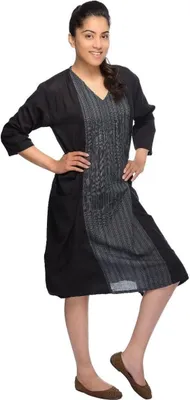 Produktbild von Kleid Trägerkleid Maxikleid Abendkleid Sommerkleid Strandkleid Kleider Knielang Langarm Tunika Relax, schwarz